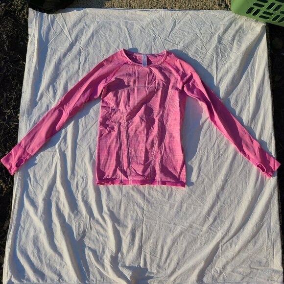 Ivivva Lululemon Swiftly Fly Tech Long Sleeve Shirt - Pink -Girls 14/Women Small - Picture 12 of 14
